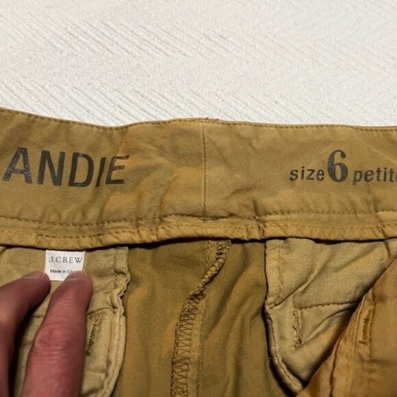 J. Crew Andie sz 6P Khaki / Chinos w/black stripe - Picture 2 of 5